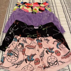 Marvel, Celebrate & Athletic  Shorts Set - Pink, Black, Orange & Purple, 4 pairs